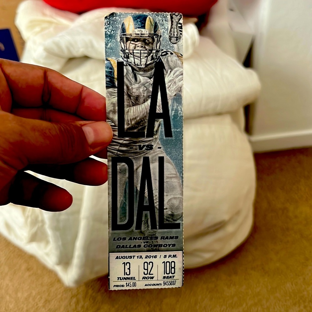 Rams vs Cowboys ticket stub
